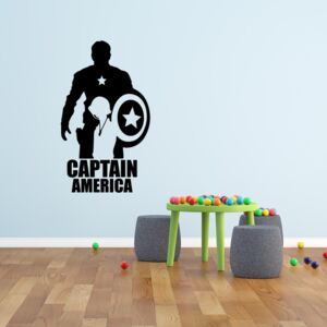 GLIX Avengers Captain America - autocolant de perete Negru 90x50 cm