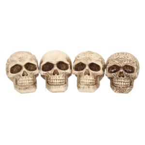 Set 4 statuete cu cranii Zambete sinistre 9.5 cm