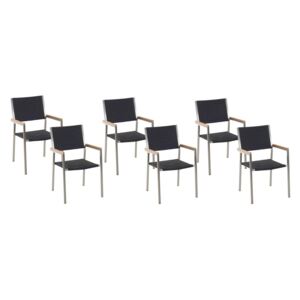 Zondo Set scaune 4 buc. Grosso (negru) (ratan)