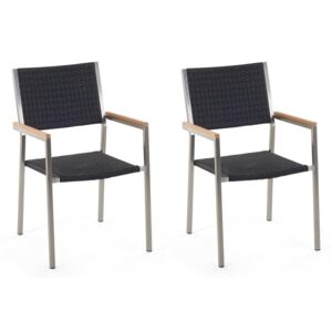 Zondo Set scaune 2 buc. Grosso (negru) (ratan)