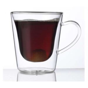 Cană pentru cafea și ceai, sticlă cu pereți dubli, 29,5 cl, set de 2, "Thermo"