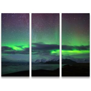 Tablou canvas Northern Lights in Iceland , 90 x 130 x 4 cm