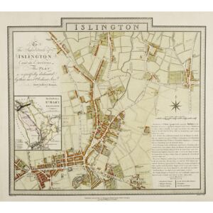 Tablou canvas Map of Islington London by Edward and Benjamin Baker