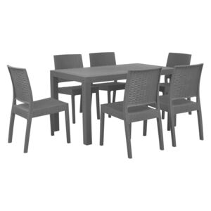 Zondo Set de masă pentru grădină Fossil (grafit) (pentru 6 persoane)