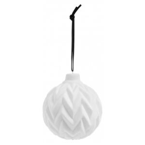 Glob Cera cu Model Zig Zag - Ceramica Alb Diametru( 8.2 cm)