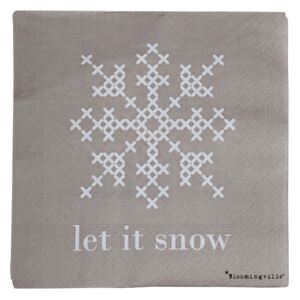 Servetele LET IT SNOW - Hartie Maro Lungime(33 cm) x Latime( 33 cm)