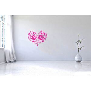 Heart of roses - autocolant de perete Roz 50 x 41 cm
