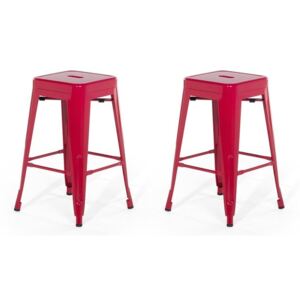 Zondo Set scaune tip bar 2buc. Cabriot (roșu)