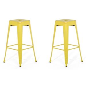 Zondo Set scaune tip bar 2buc., 70 cm Cabriot (galben auriu)