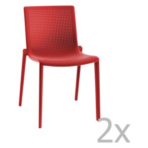 Set 2 scaune de grădină Resol Beekat Simple, roșu