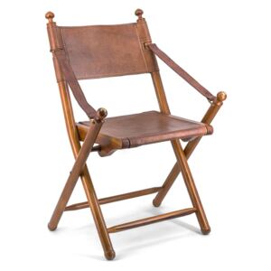 Scaun pliabil din lemn si piele, Tarlton Maro, l56xA53xH90 cm