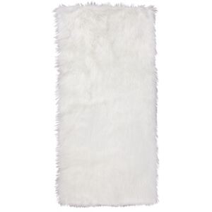 Covor blana artificiala, alb 60x120 cm