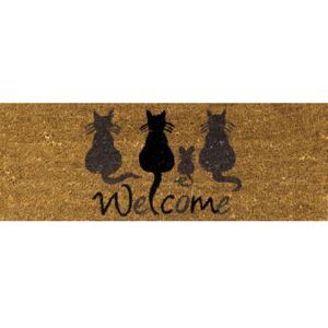 Covoras intrare cocos Welcome Cats 26x75 cm