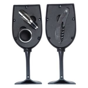 Set accesorii vin in pahar negru