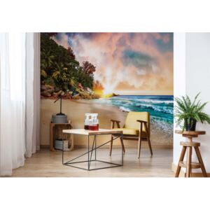 Fototapet - Tropical Beach Sunset Vliesová tapeta - 208x146 cm