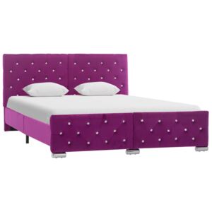 Cadru de pat, violet, 140 x 200 cm, material textil
