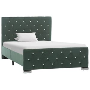 Cadru de pat, verde închis, 100 x 200 cm, material textil