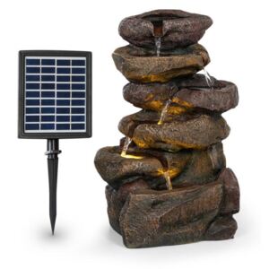 Blumfeldt Savona, fontană solară, 2,8 W, polirezină, 5 ore, baterie, iluminare LED, aspect de piatră