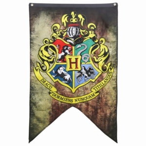 Steag Hogwarts Harry Potter - Toate Casele | Banner pentru Petreceri | 125cm - 75cm