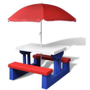 Măsuță picnic pentru copii cu umbrelă