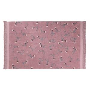 Covor dreptunghiular roz din bumbac 140x210 cm English Garden Ash Rose Lorena Canals