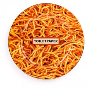 Farfurie din portelan cu rama aurie 27 cm Spaghetti Toiletpaper Seletti