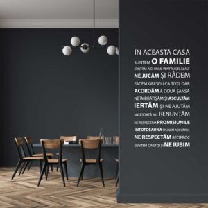 Regulile familiei - autocolant de perete Alb 100x50 cm