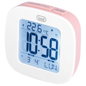 Ceas desteptator cu LCD SLD 3860, termometru, calendar, roz, Trevi