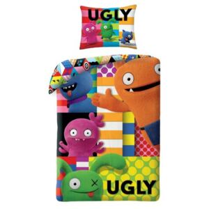 Lenjerie din bumbac, pentru copii Ugly DoolsPatchwork, 140 x 200 cm, 70 x 90 cm