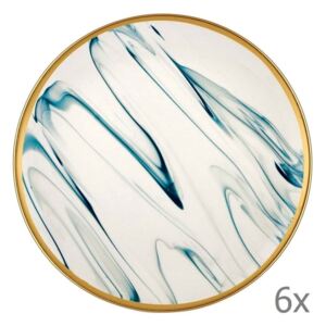 Set 6 farfurii din porțelan pentru desert Mia Lucid, ⌀ 19 cm, alb - albastru