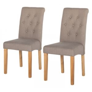 Set de 2 scaune tapitate Jeanne cappuccino