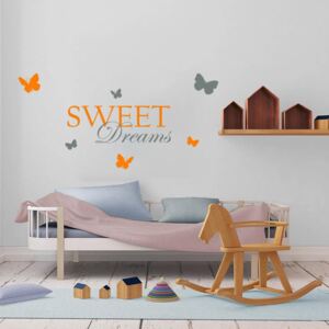 GLIX Sweet dreams - autocolant de perete Gri și portocaliu 120 x 60 cm
