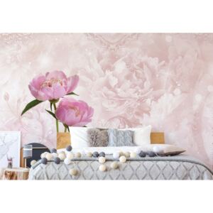 Fototapet - Soft Flowers Pink Modern Floral Vliesová tapeta - 254x184 cm