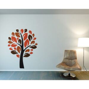 Tree III. - autocolant de perete Negru și portocaliu 80 x 100 cm