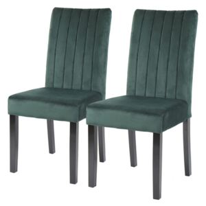 Set de 2 scaune Filot, catifea, verde