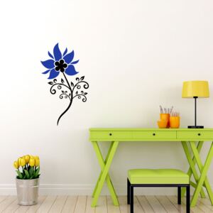 Floral decoration VIII. - autocolant de perete Negru și albastru 30 x 55 cm