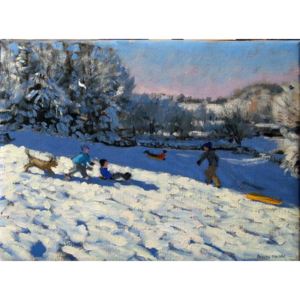 Sledging near Youlgreave, Derbyshire Reproducere, Andrew Macara