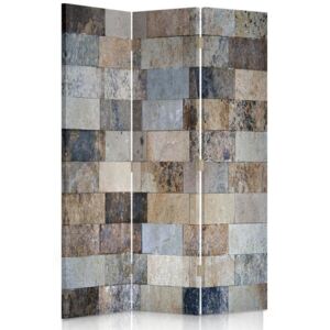 CARO Paravan - Marble Bricks | tripartit | reversibil 110x150 cm