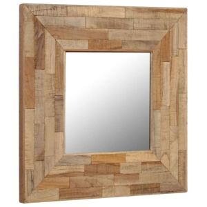 Oglindă, 50 x 50 cm, lemn de tec reciclat