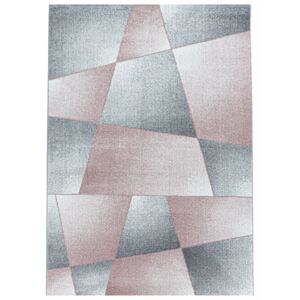 Covor Modern & Geometric Painswick, Roz/Gri/Alb 80x150