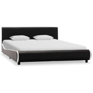 Cadru de pat, negru, 120 x 200 cm, piele ecologică