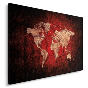 CARO Tablou pe pânză - Rustic Map Of The World 50x40 cm
