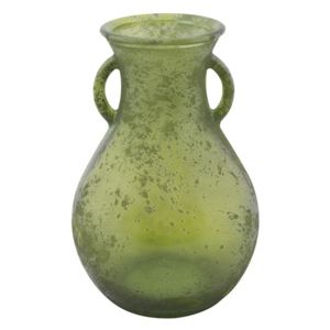 Vază din sticlă reciclată Mauro Ferretti Anfora, ⌀ 15 cm, verde