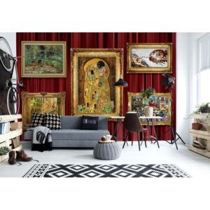 Fototapet - Paintings Art Red Curtain Background Vliesová tapeta - 416x254 cm