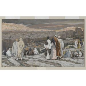 James Jacques Joseph Tissot - The Disciples Having Left Their Hiding Place Watch from Afar in Agony, illustration from 'The Life of Our Lord Jesus Christ', 1886-94 Reproducere