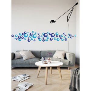 GLIX Bubbles bicolour II. - autocolant de perete Albastru 2 x 50 x 50 cm