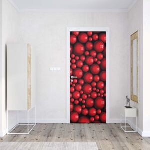 GLIX Tapet netesute pe usă - 3D Red Balls