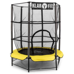 Klarfit Rocket Kid 3 trampoline siguranță 140 cm suspensie bungee net galben