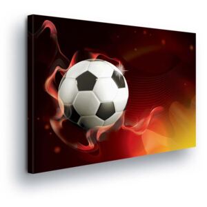 Tablou - Soccer Ball in Fire Colors 80x60 cm