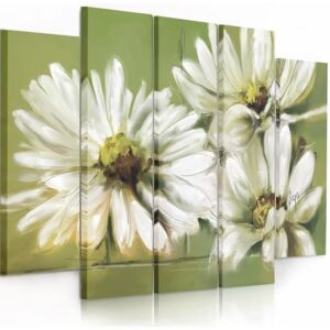 CARO Tablou pe pânză - White Flowers 100x70 cm